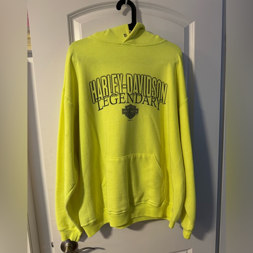 Men’s fluorescent yellow Harley Davidson Hoodie